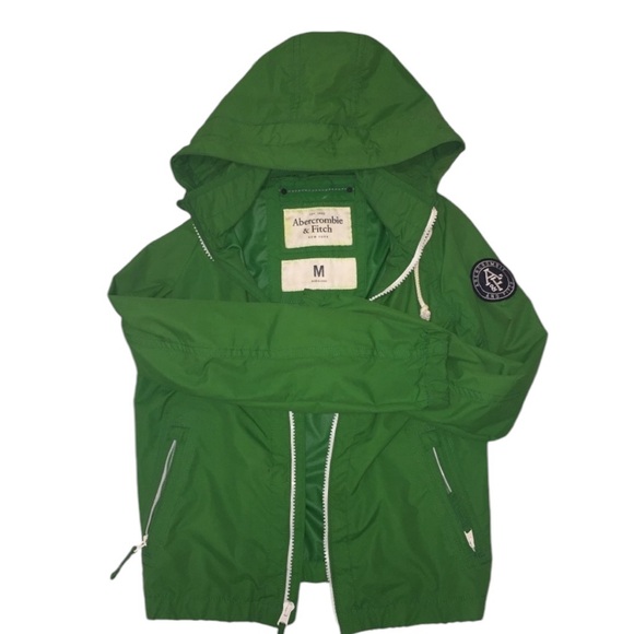 Abercrombie & Fitch Other - Abercrombie  Green Windbreaker Rain Jacket Y2K  Men medium Hooded